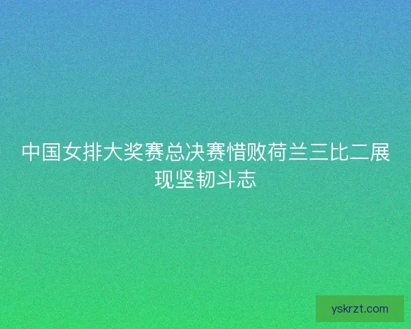 中国女排大奖赛总决赛惜败荷兰三比二展现坚韧斗志 中国女排大奖赛总决赛惜败荷兰三比二展现坚韧斗志